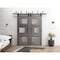 Vdomdoors Sliding Closet Barn Bypass Doors 64 x 96in, Nebraska Grey W/ Frosted Glass, Sturdy 6.6ft Rails SETE6933BBB-NEB-6496 - alternate 4